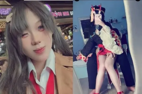 Video em gái hóa trang lộ cảnh thân mật bên ngoài bạn trai